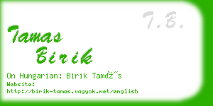 tamas birik business card